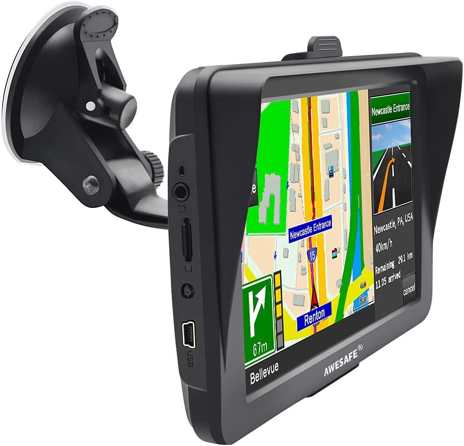AWESAFE Sat Navs for Cars, 7 Inch Car Sat Nav GPS Navigation Includes