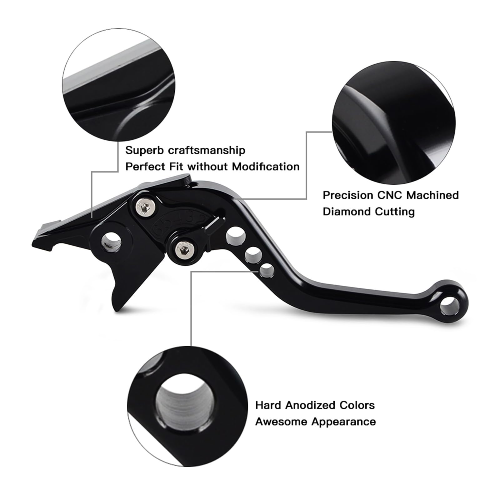Leviers D'embrayage Et Frein Pour Kawasaki ER6N 2009-2018 - Aluminium CNC, Réglables - Couleur Rouge