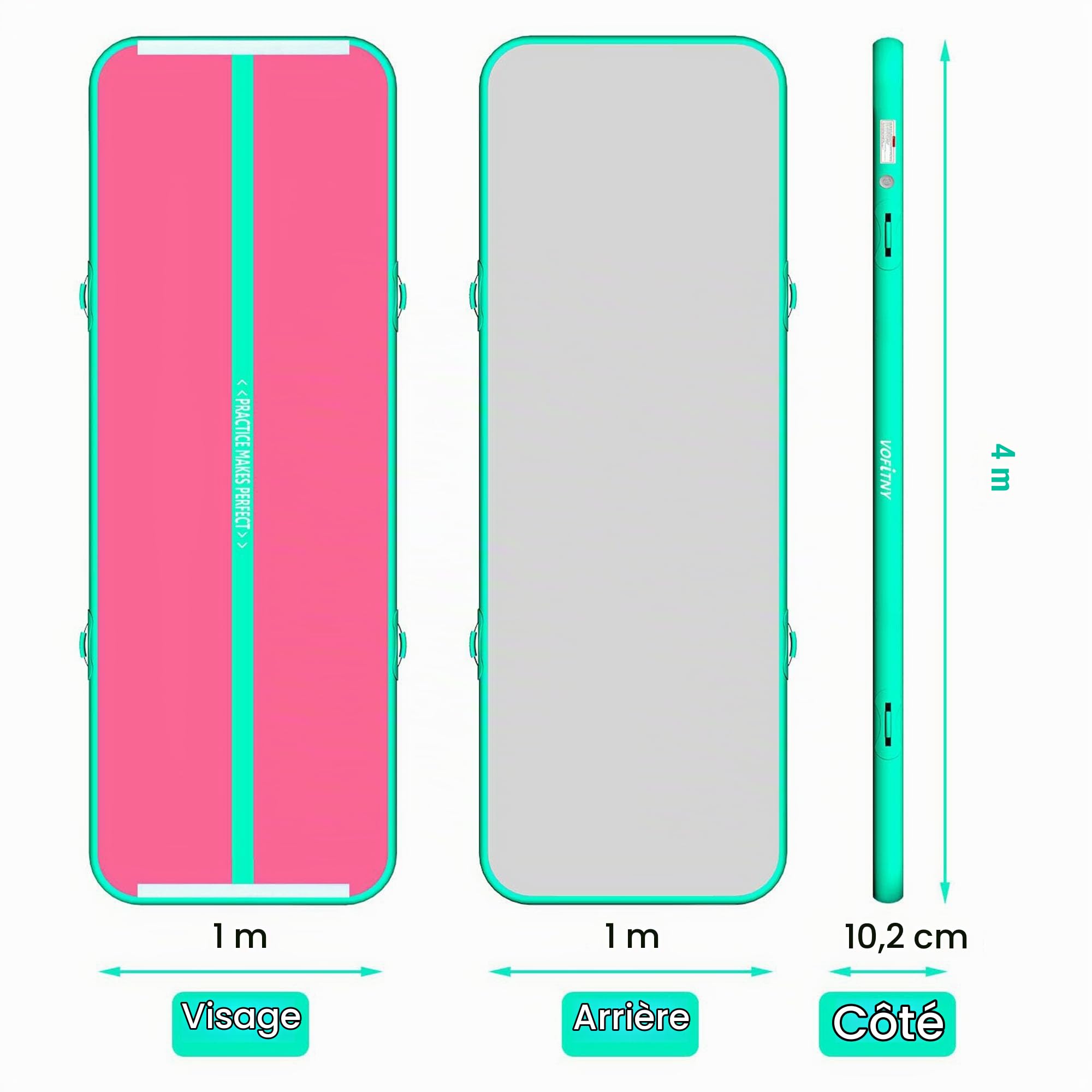 VOFiTNY Gymnastics Air Tumble Track Tumbling Track, Inflatable Gymnastics Training Mat with Electric Pump, Tumble Track for Home and Gym Use