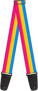 Buckle-Down Guitar Strap Flag Pansexual Pink Yellow Blue 2 Inches Wide (GS-W30687)