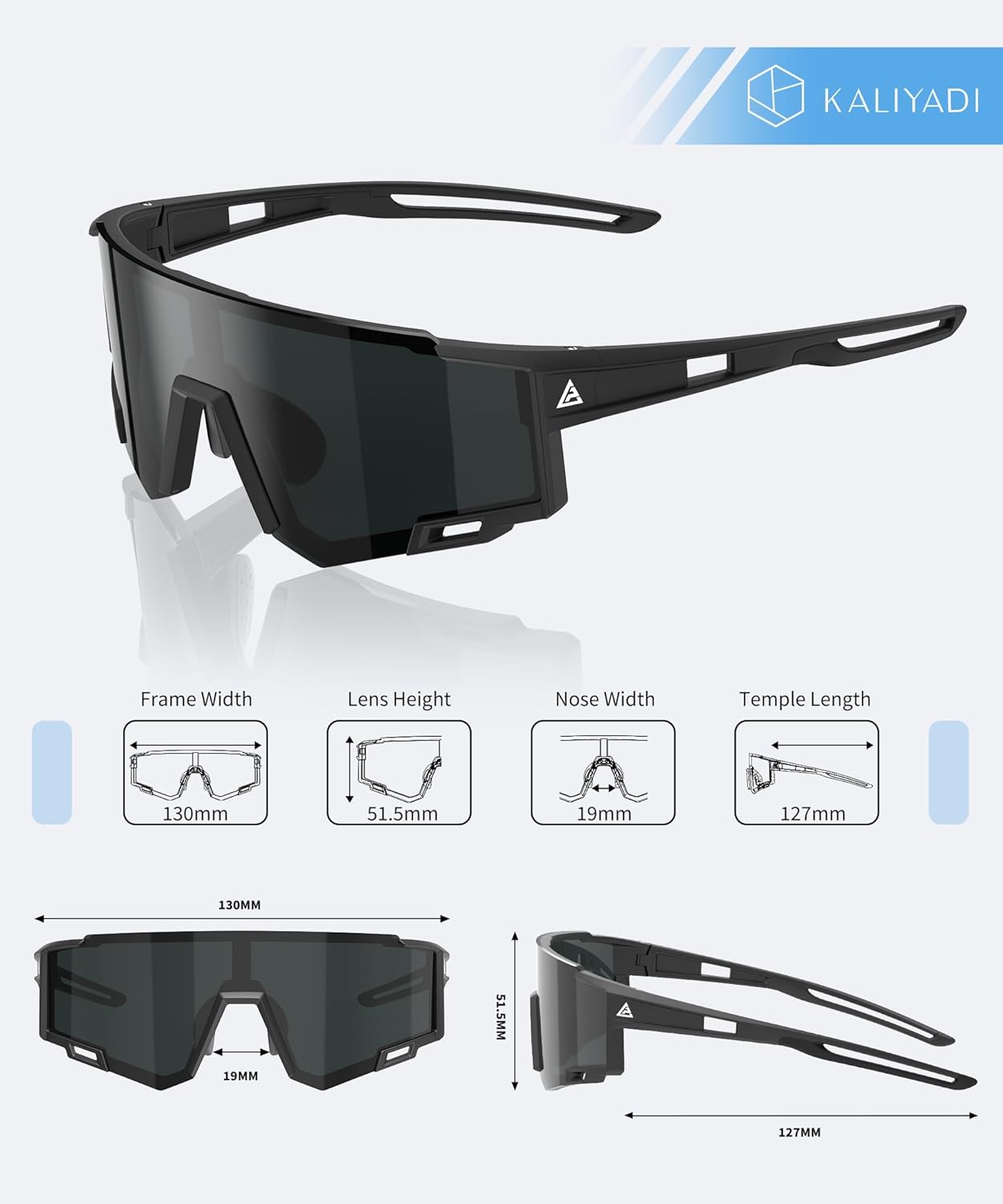 KALIYADI Polarized Kids-Sunglasses Sports Sunglasses-for-Kids: Boys Girls Sun Glasses with UV400 for Running Cycling Age 6-14