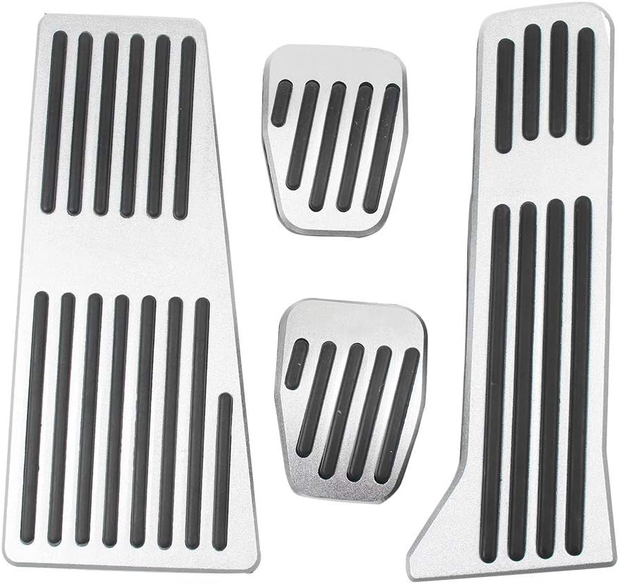 FSFY Car Manual Anti-Slip Foot Rest Pedal Accelerator Foot Pedal Gas Accelerator Brake Pedal Pads Cover Kit for Mazda 3 Axela 2014-2018, CX-5 2013-2018 Manual Transmission Model, Chrome