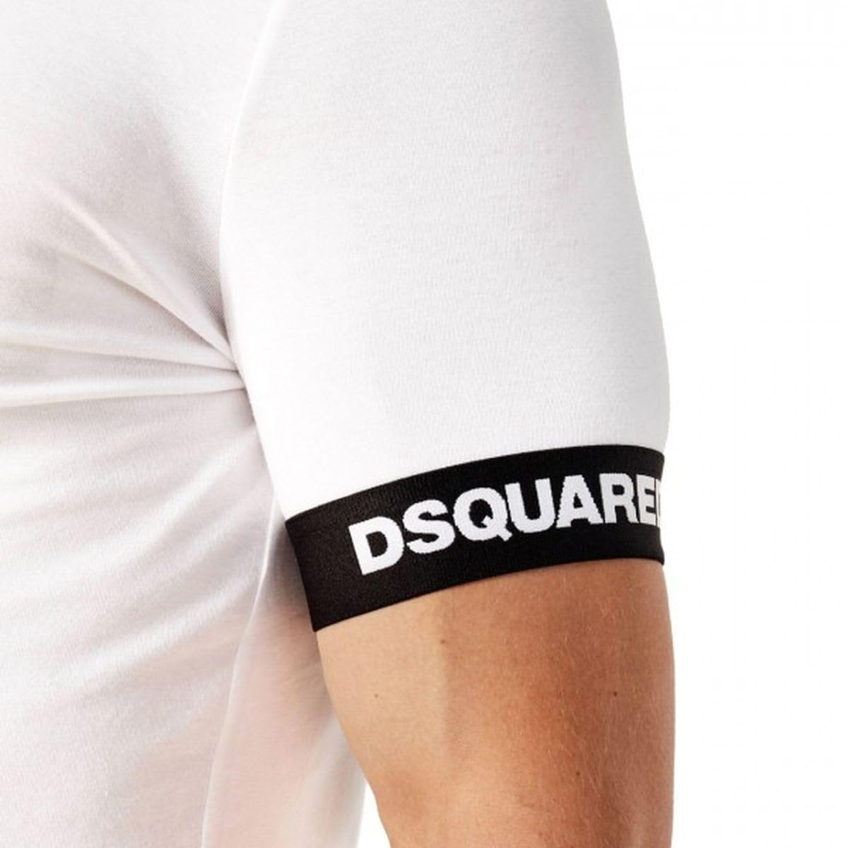 DSQUARED2 T-Shirt Uomo D9M3S5460 Tshirt White (IT, Testo, M, Regular, Regular, Bianco)