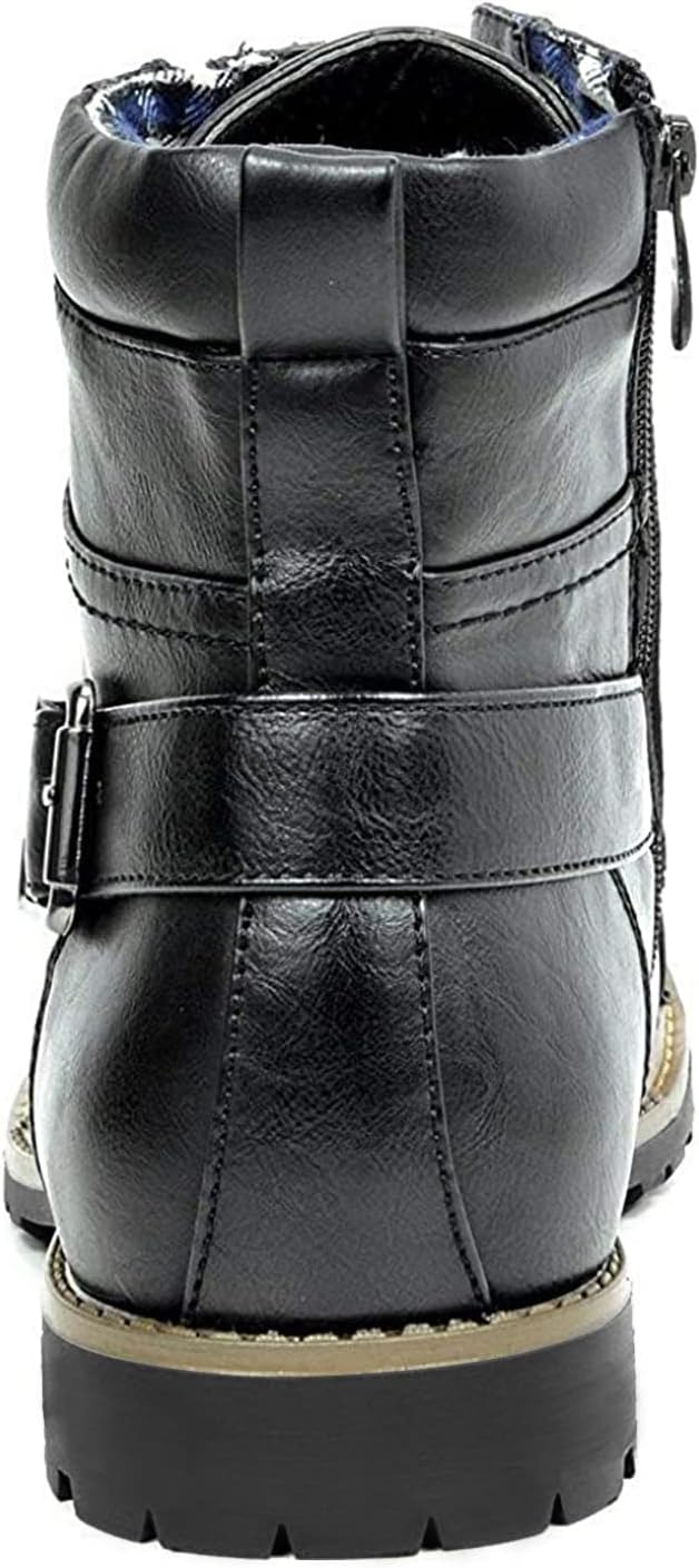 Men's Motorcycle Combat Boots Zipper Biker Boot