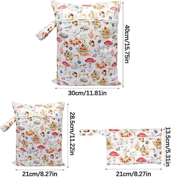 3 Wet Bag Impermeabili FYting - Porta Pannolini, Per Piscina, Viaggi, Fitness, Con Cerniera, Design Panda - Foto 13