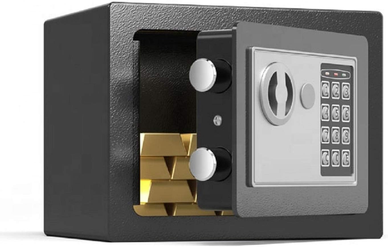 Smax Money Safe Box with Electronic Digital Touch Pad and Keys, Made with Solid Steel and Alloy