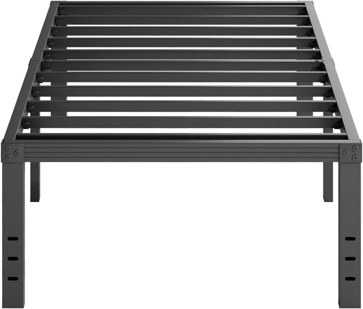 18 Inch High Metal Twin Bed Frame Platform, Sturdy Bed Frame Twin Size No Box Spring Needed, Easy Assembly, Noise Free Twin 18 Inch