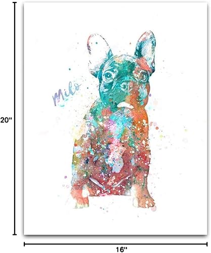 Vista 153 de Regalo personalizado para perros y amantes de los perros. Estilo acuarela. (lienzo enmarcado de 20 x 25 pulgadas, Golden Retriever)