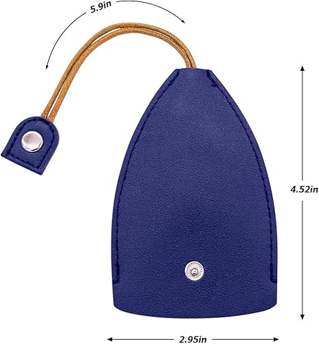 Miniatura 2 de Funda para llaves de automóvil, 2 bolsas creativas extraíbles para llavero, de piel sintética, gancho protector de gran capacidad (azul oscurosin