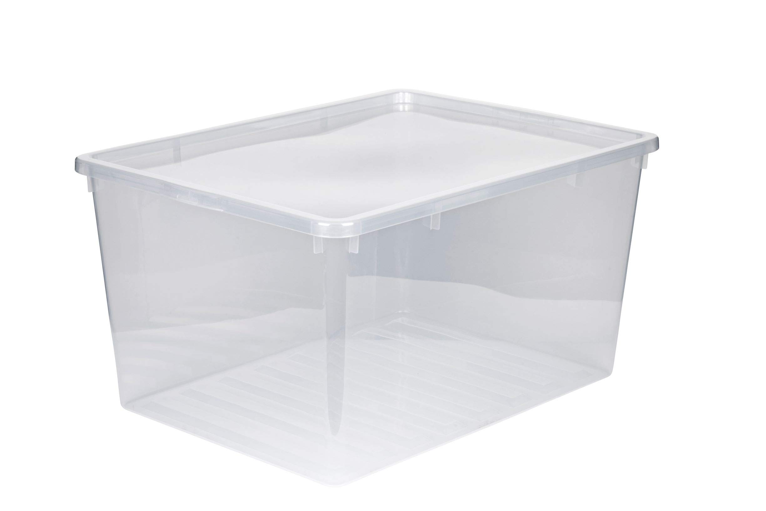 Kreher XXL Aufbewahrungsbox 135 L transparent mit Deckel stapelbar