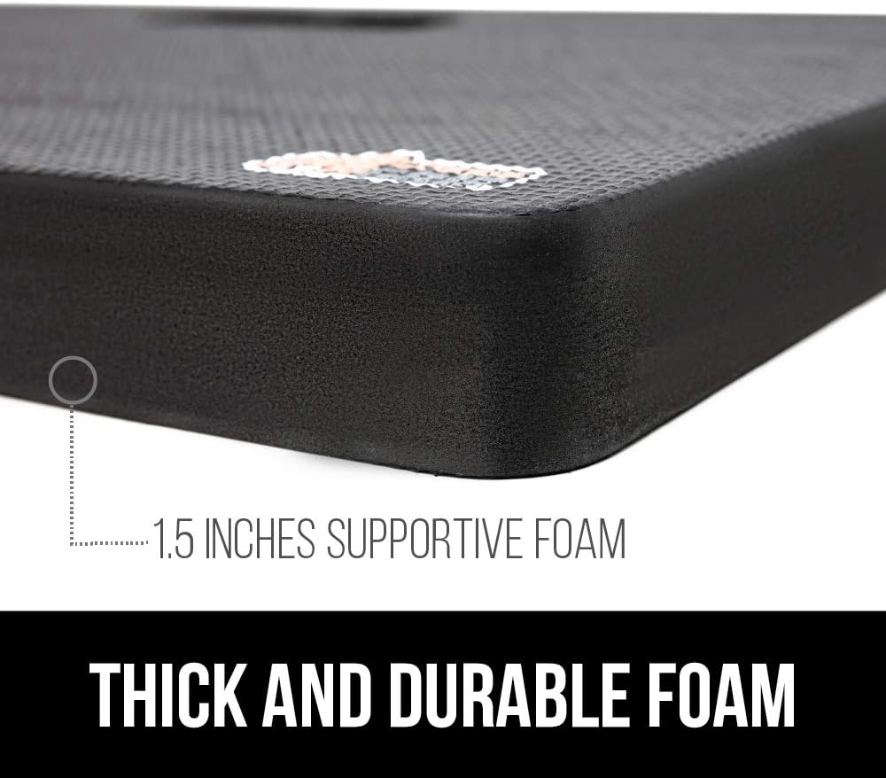 Gorilla Grip Extra Thick Water Resistant Comfortable Kneeling Pad, Provide Support for Knees, Durable Foam Cushion Knee Mat, for Gardening, Yoga, Mechanics, Baby Bath Time, 17.5 x 11 x 1.5, Black : Patio, Lawn & Garden