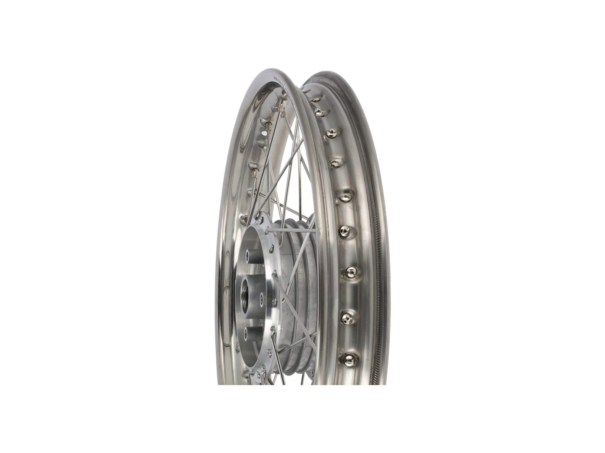 MZA Koło szprychowe 1,6 x 16" felga ze stali szlachetnej + szprychy ze stali nierdzewnej - Simson S50, S51, KR51 Schwalbe, SR4
