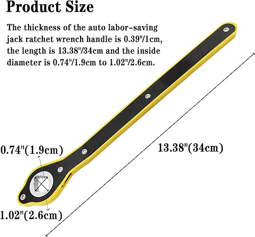 Miniatura 4 de QISF Juego de 3 llaves de gato para automóvil, llave de trinquete giratoria de 360 para ahorrar mano de obra, llave de trinquete en forma de rombo