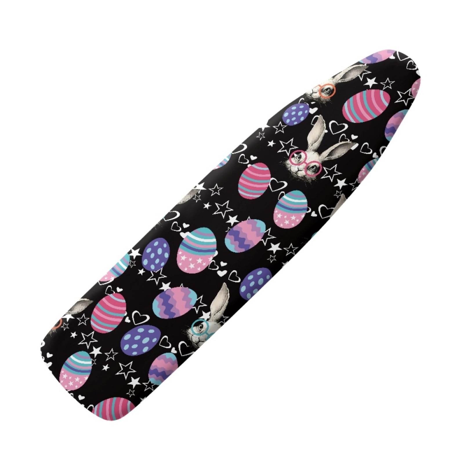 Ironing Board Covers Black Easter Iron Board Covers and Pad Thick Resist Scorching and Staining Thick Easy Fit Iron Cover Adjustable Elastic Rope Ironing Boards Cover 140x50cm