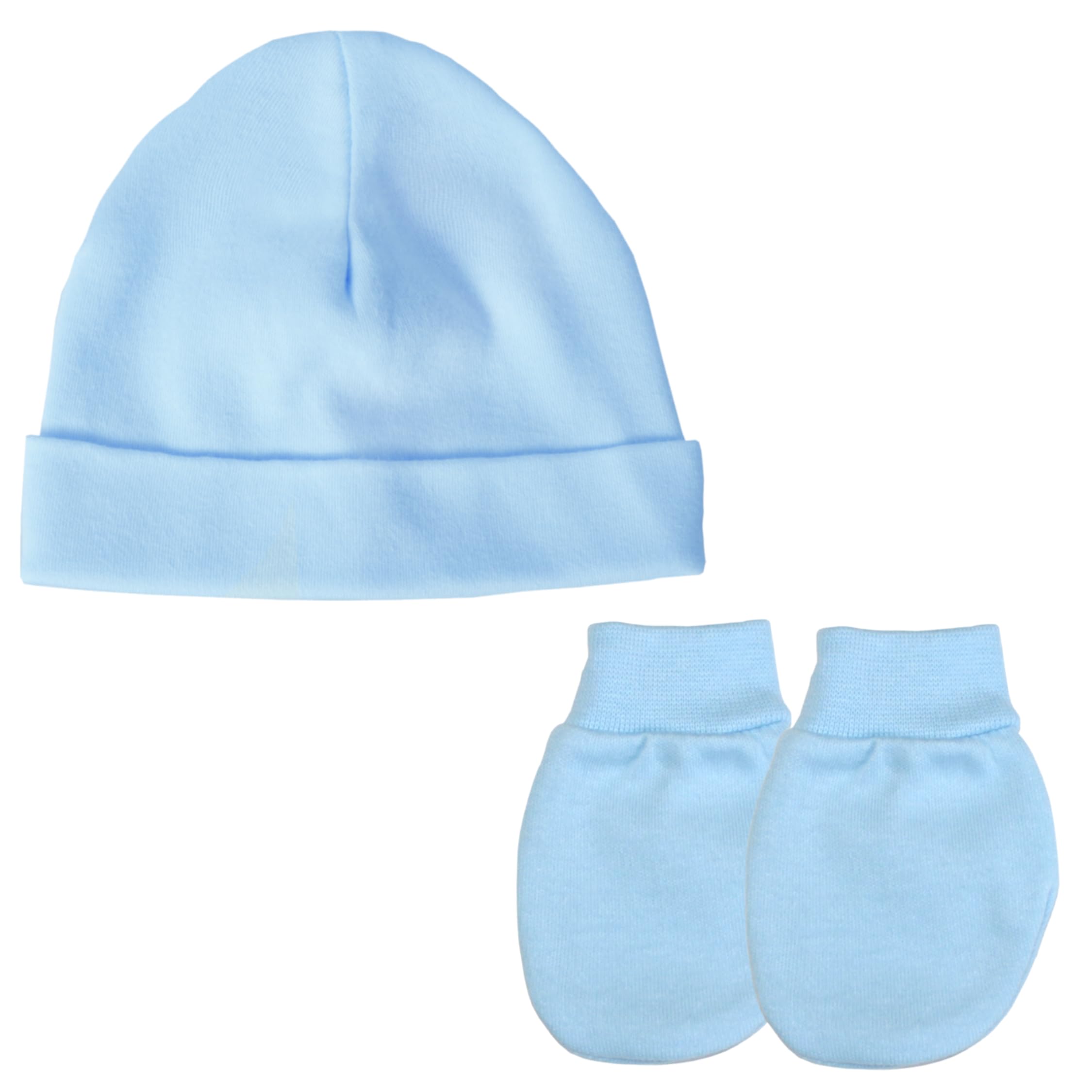 Baban Baby Premature Hat and Scratch Mittens Set - Cotton Tiny Baby Clothes Gift for Prem Baby Boys and Girls 3-5lb and 5-8lb, Made in Britain