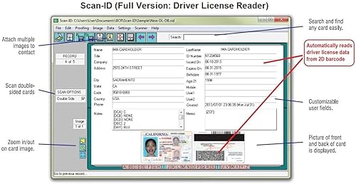 Miniatura 2 de Escáner de licencia de conducir dúplex con verificación de edad (w/Scan-ID versión completa, para Windows)