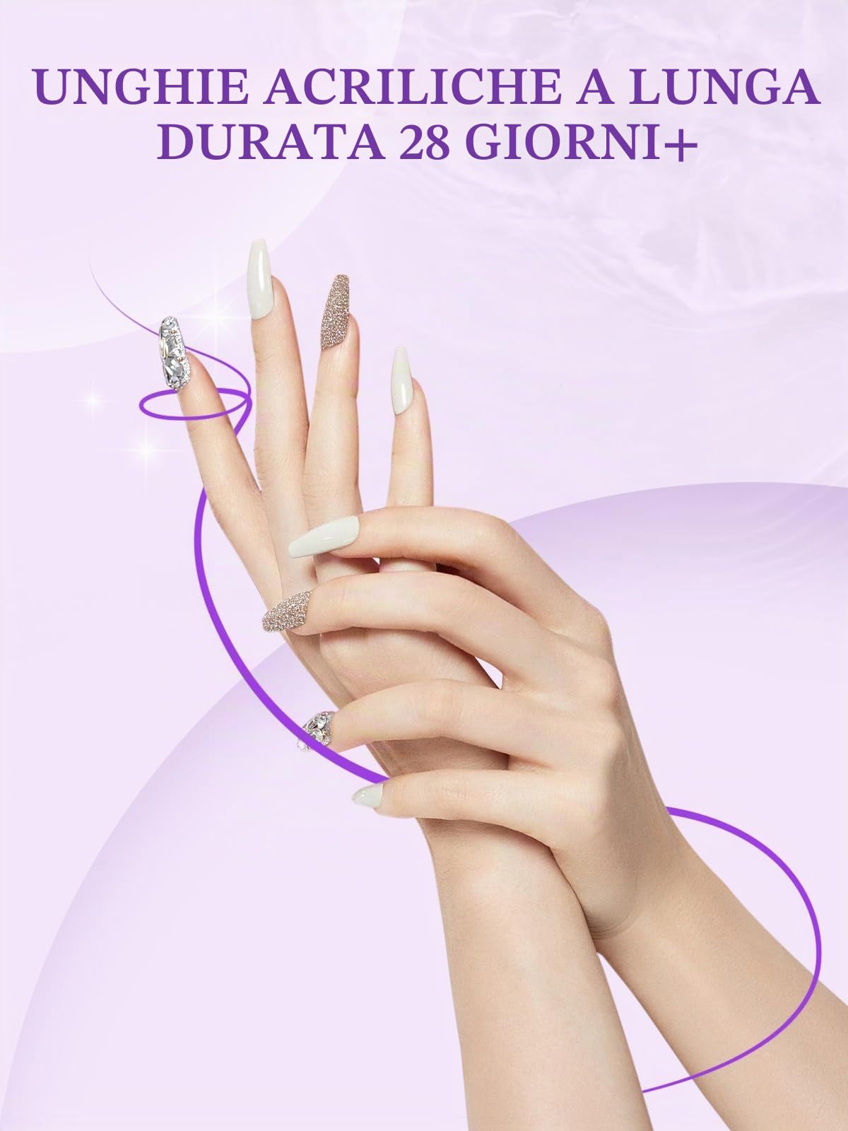 Yokilly Kit per unghie acriliche: set di polvere acrilica, set per unghie acriliche, strumenti per manicure e nail art, kit per unghie per salone domestico