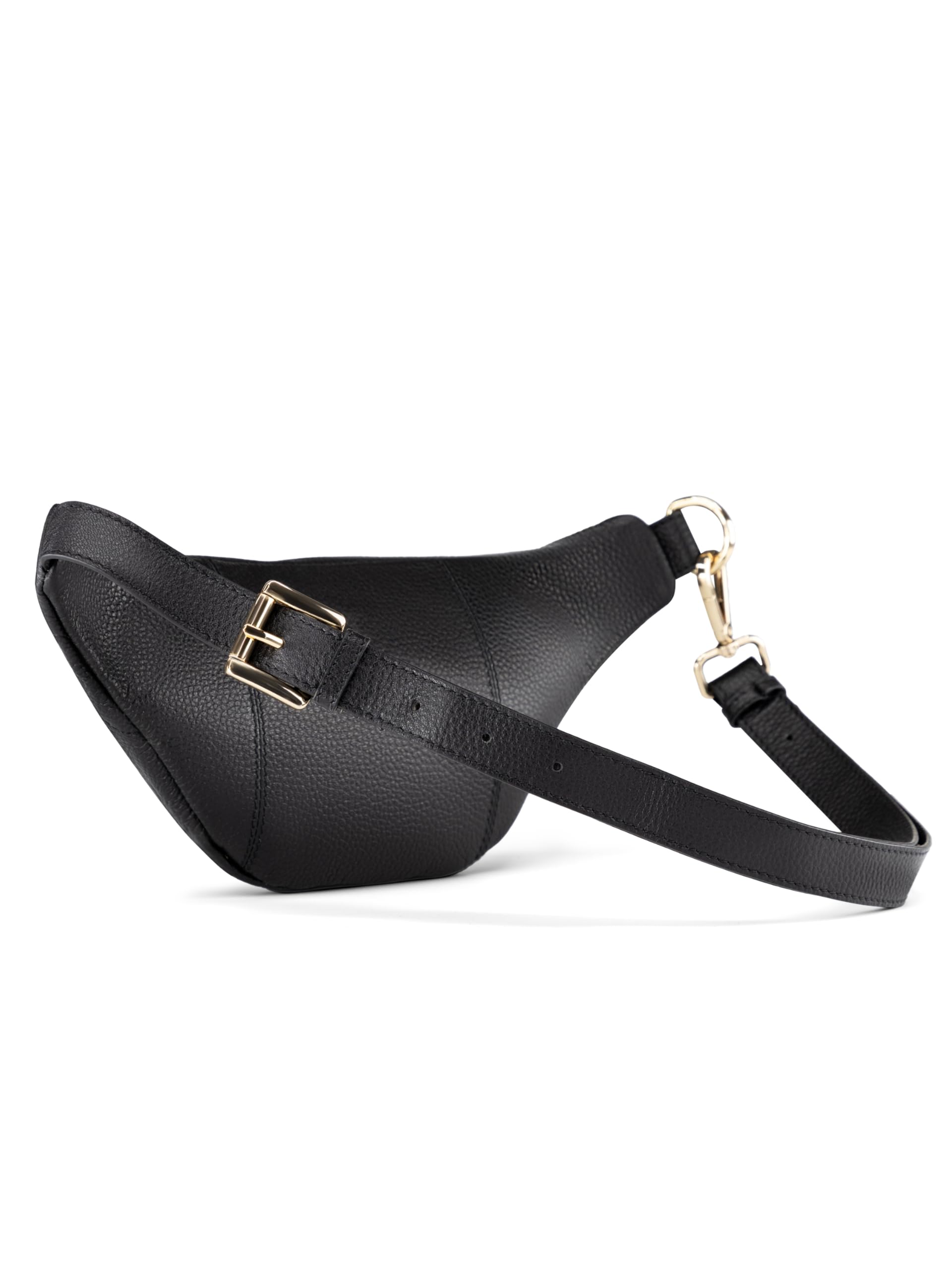 Lazarotti Bologna XL Leder Gürteltasche Damen | 2 Reißverschlussfächer | große Bauchtasche 25 cm