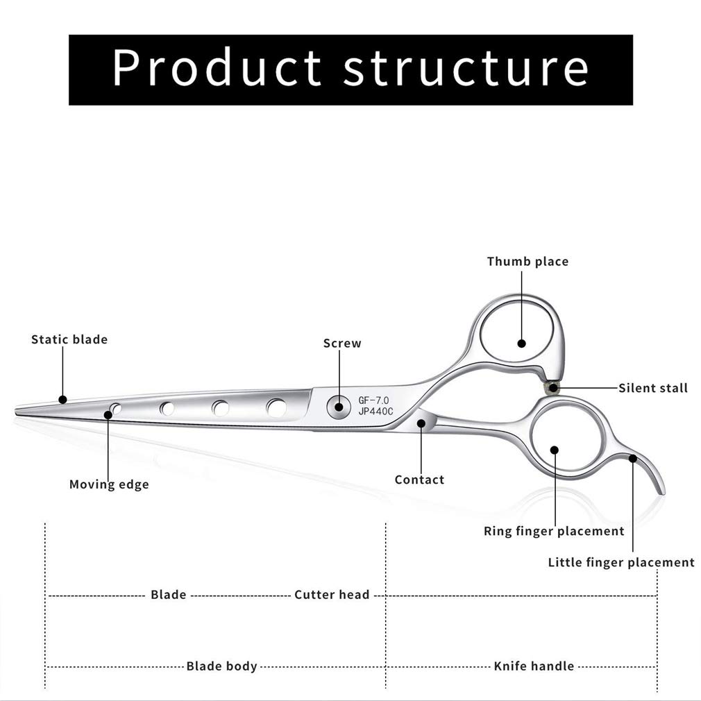 Pet Grooming Forbici, 7,0 Pollici Professionista Pet Grooming Dritto Scissor Acciaio Inossidabile, Luce E Sharp, per Governare Dell'animale Domestico Negozi