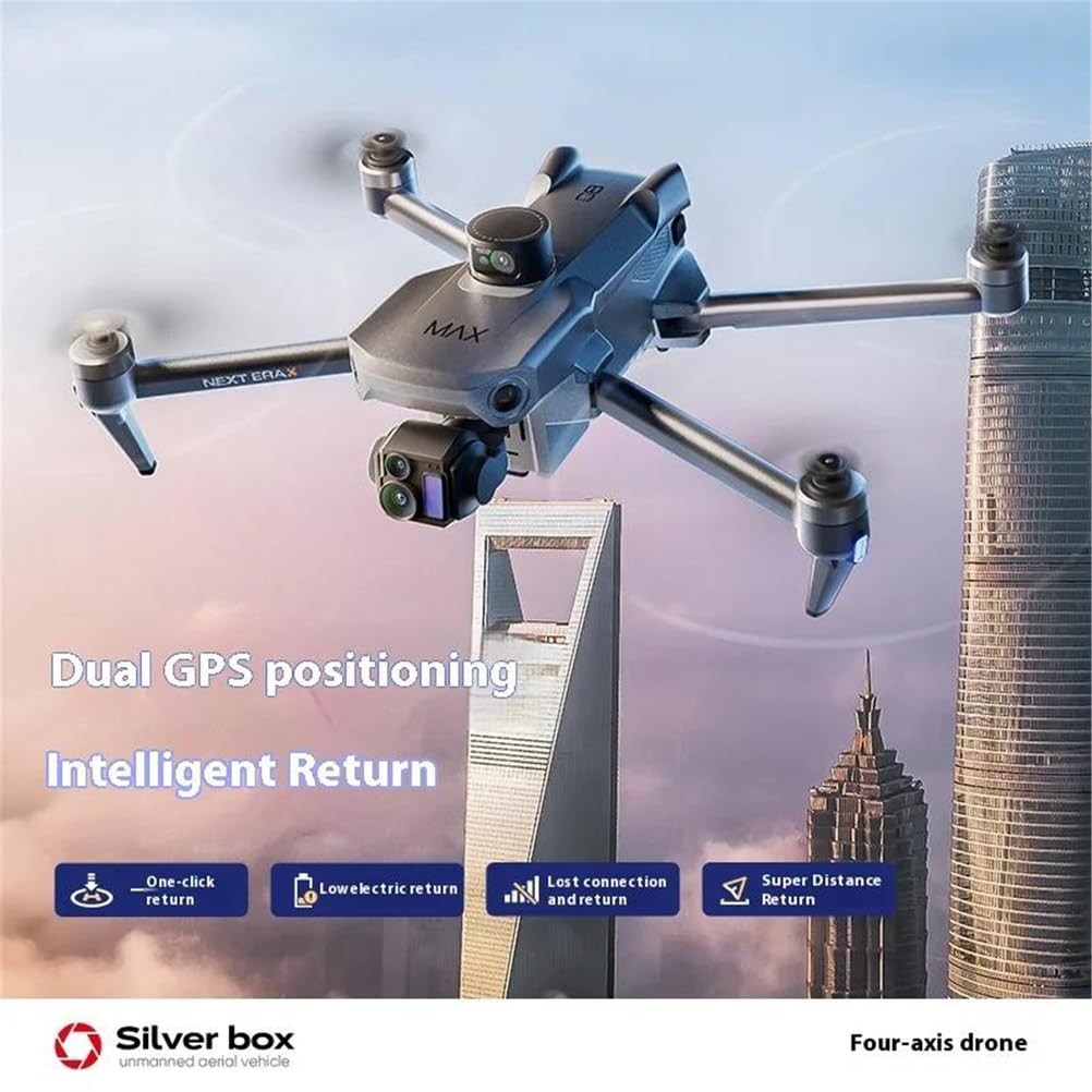 Triple Battery,Drone P7 Max con Giunto cardanico brushless a 3 Assi, Trasmissione di Immagini digitali 5g, Laser per Evitare Ostacoli con Controllo dello Schermo Airdrop
