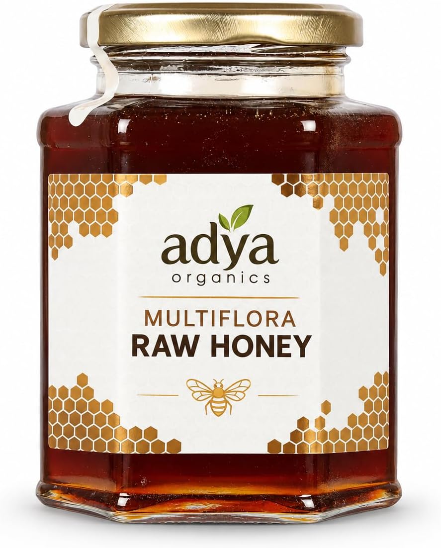 Multi Flora Raw Honey | 100% Pure, Natural, Unpasteurized and Unprocessed Raw Honey | No Artificial Colours or Sugar | Preservatives Free | Chemical Free – 500 gms (Pack of 1)