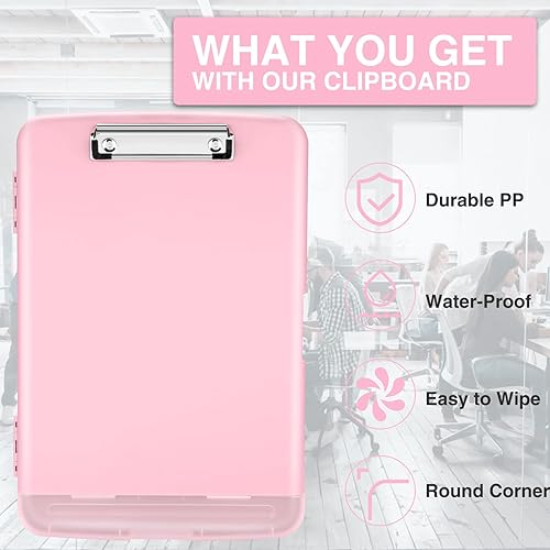 Miniatura 3 de Sooez Portapapeles con almacenamiento, tableros de clip de alta capacidad de 8.5 x 11 pulgadas con almacenamiento, carpeta de portapapeles de