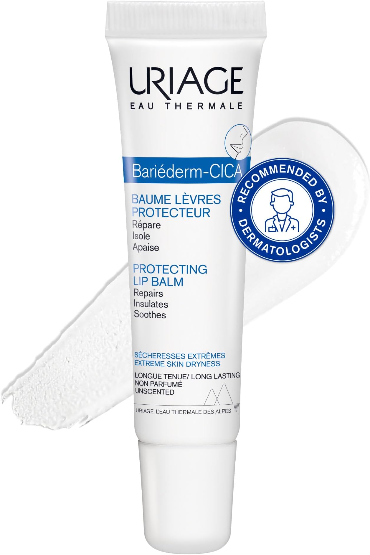 Bariederm-Cica Protecting Lip Balm with Glycerin - Ultra-Nourishing Lip Repair Ointment for Dry, Chapped, Cracked & Damaged Lips - Soothes & Repairs Lips - Fragrance-free - 15ml