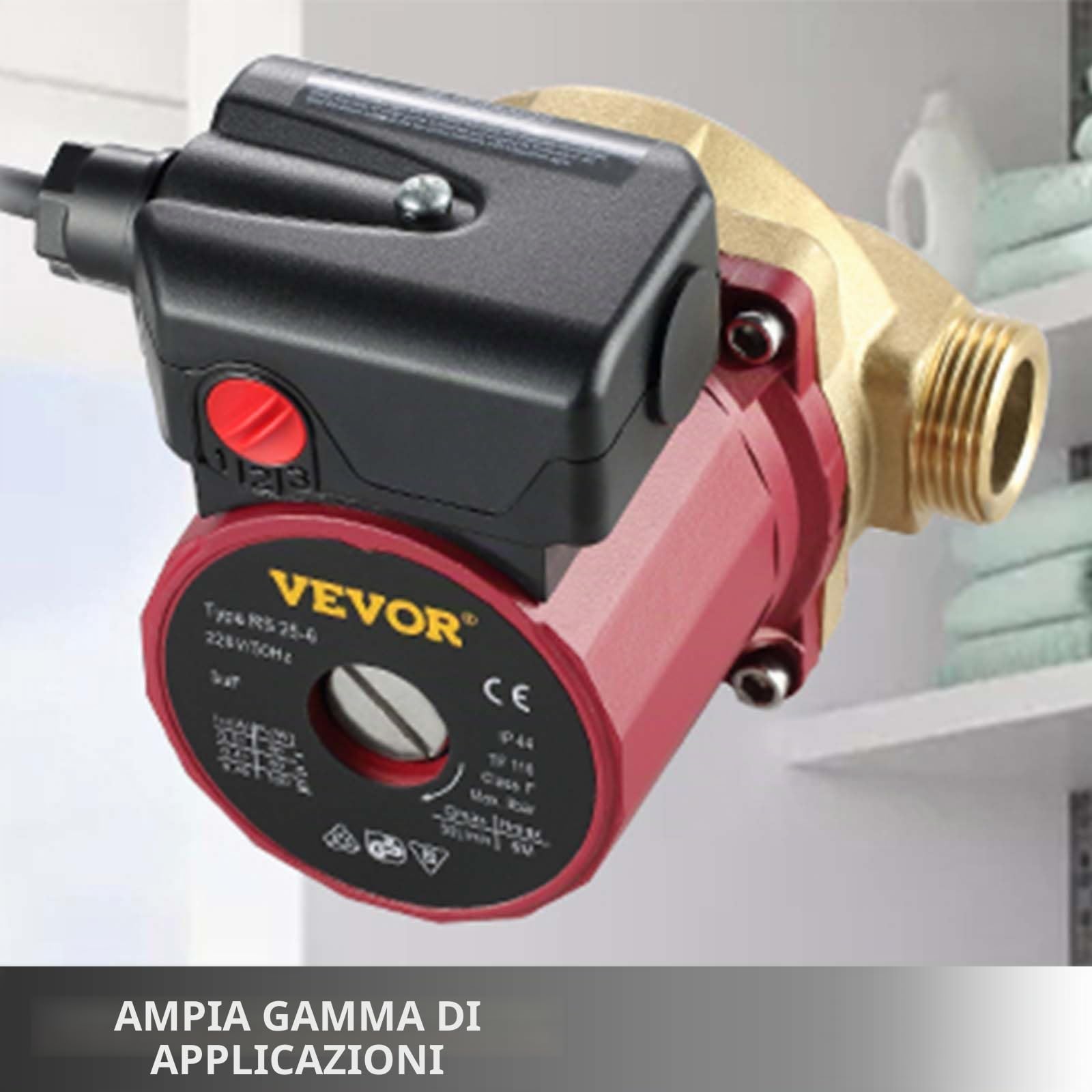 SucceBuy Pompa di Circolazione dell'Acqua Calda Portata max. 50L/min 90 W, Pompa dell'Acqua Calda da 0,8 A per Lavatrice Prevalenza max. 6m Temperatura 2-100℃