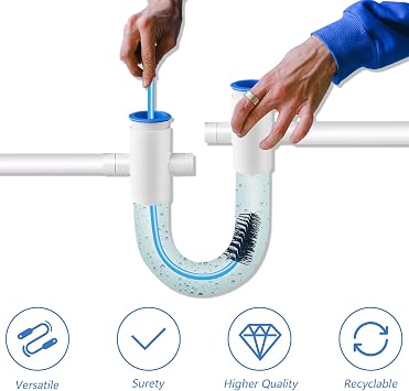 2 PCS Condensate Flexible Drain Brush, 15.7 in Nylon and PVC Drain Line Cleaning Brush, Keep Condensate Traps Clean, for AC Condensate P Trap, Dirt Clean Condensate Drain Trap