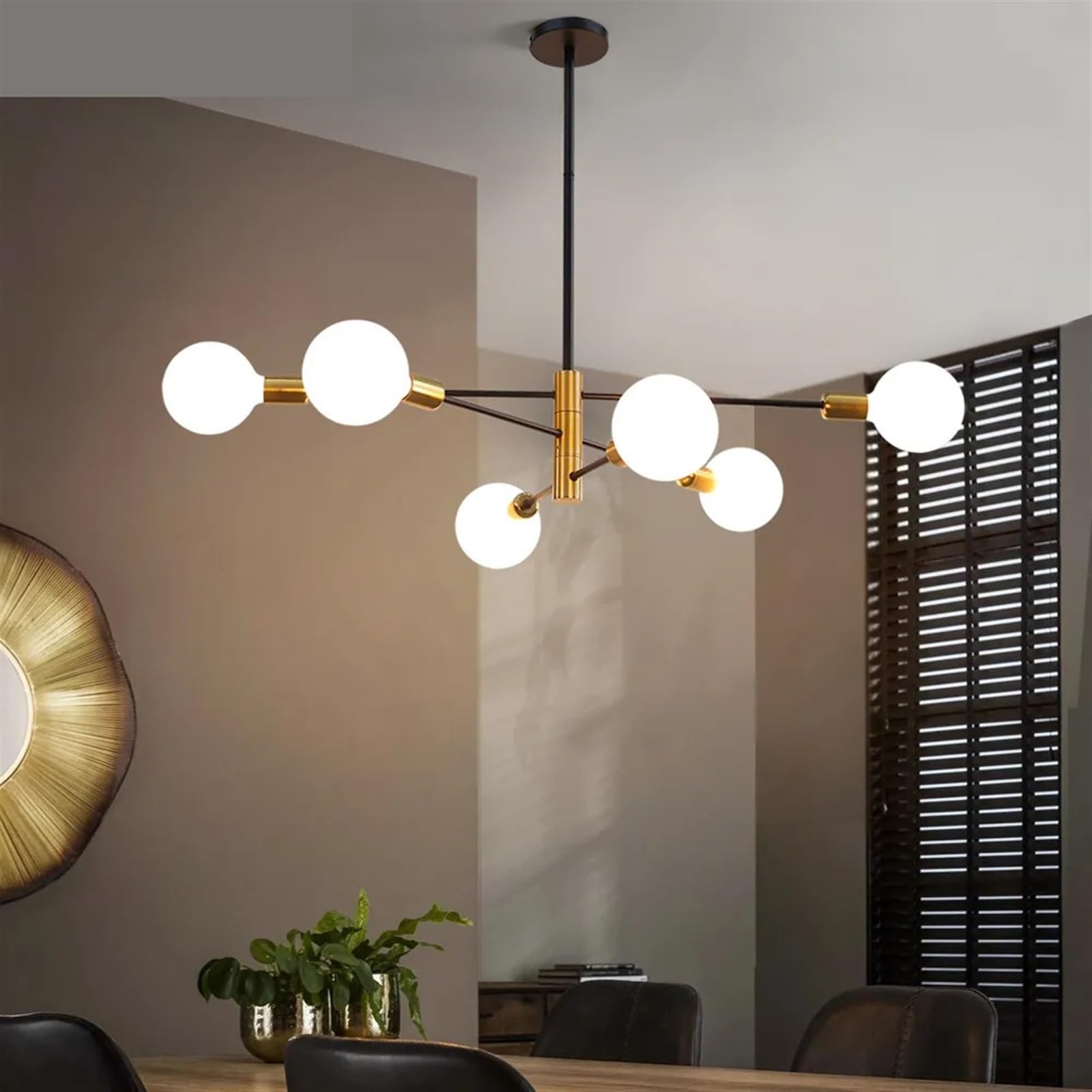 Plafonnier Sputnik noir LED design luminaire intérieur pour salon et chambre