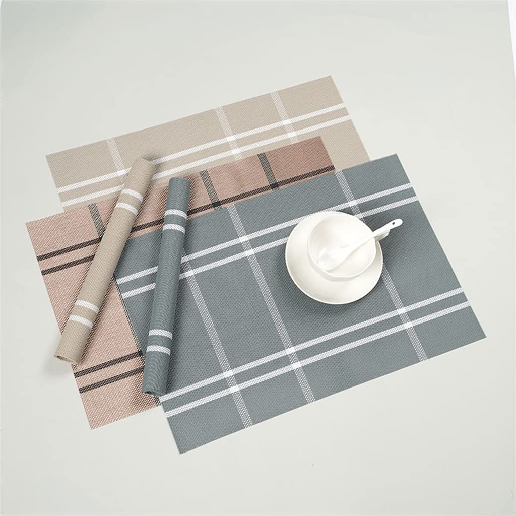 Tischset, PVC-gewebt, Western-Essset, europäisch gestreift, kariert, Tischset, Wärmedämmmatte (Farbe: D, Größe: 45 x 30 cm) (D 45 x 30 cm) (D 45 x 30 cm)