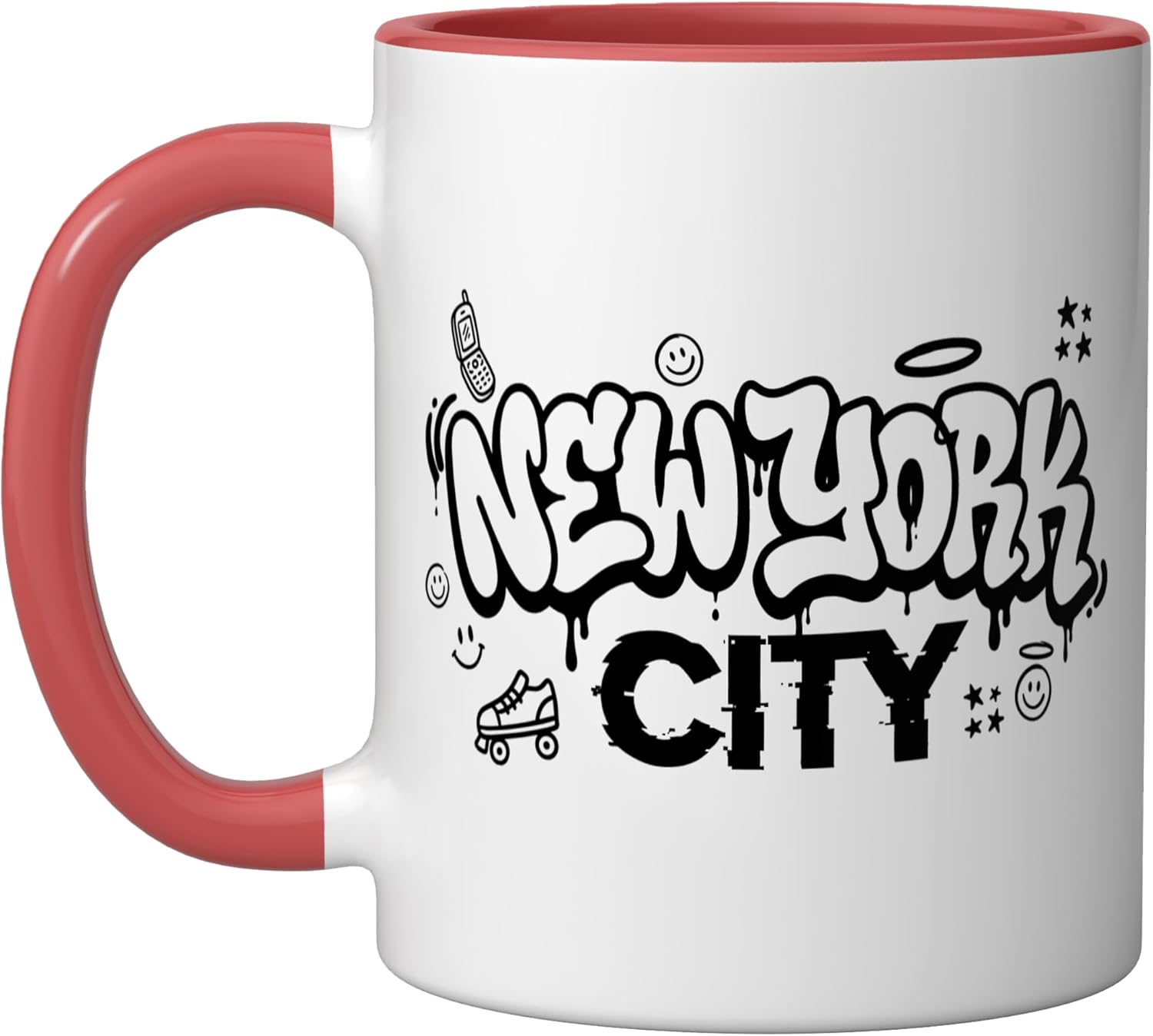 New York City, New York Ceramic Mug, Red/White