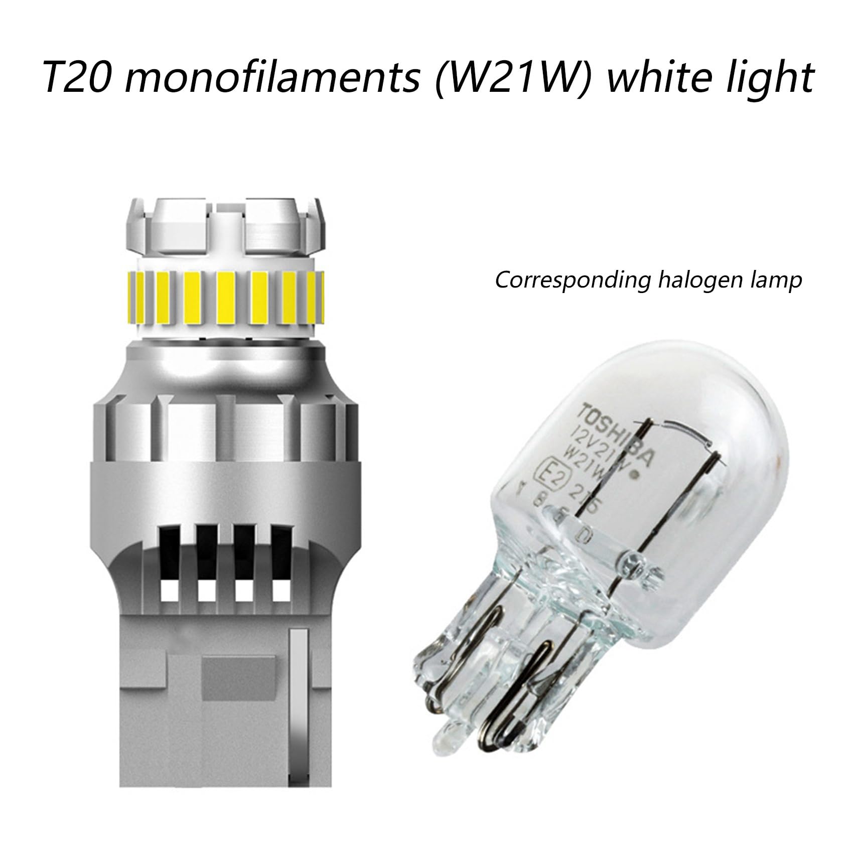 20PZ Car T20 7440 W21W LED Canbus Luci di Retromarcia 7443 LED Lampadina Segnale di Coda del Freno Luci 6000K Lampada Super