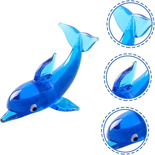 Vista 3 de Gadpiparty Adorno de pequeño delfín para decoración de escritorio, mini delfín al aire libre, decoración del hogar, juguete, delfín, figuras