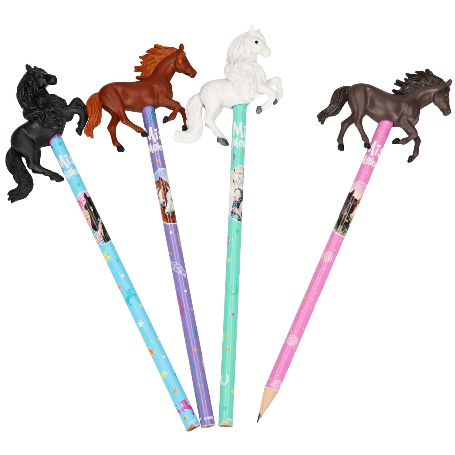 Set Scrivania Depesche Con Motivo Cavalli - Pinzatrice, Nastro Adesivo, Evidenziatore E Post-it - Foto 4