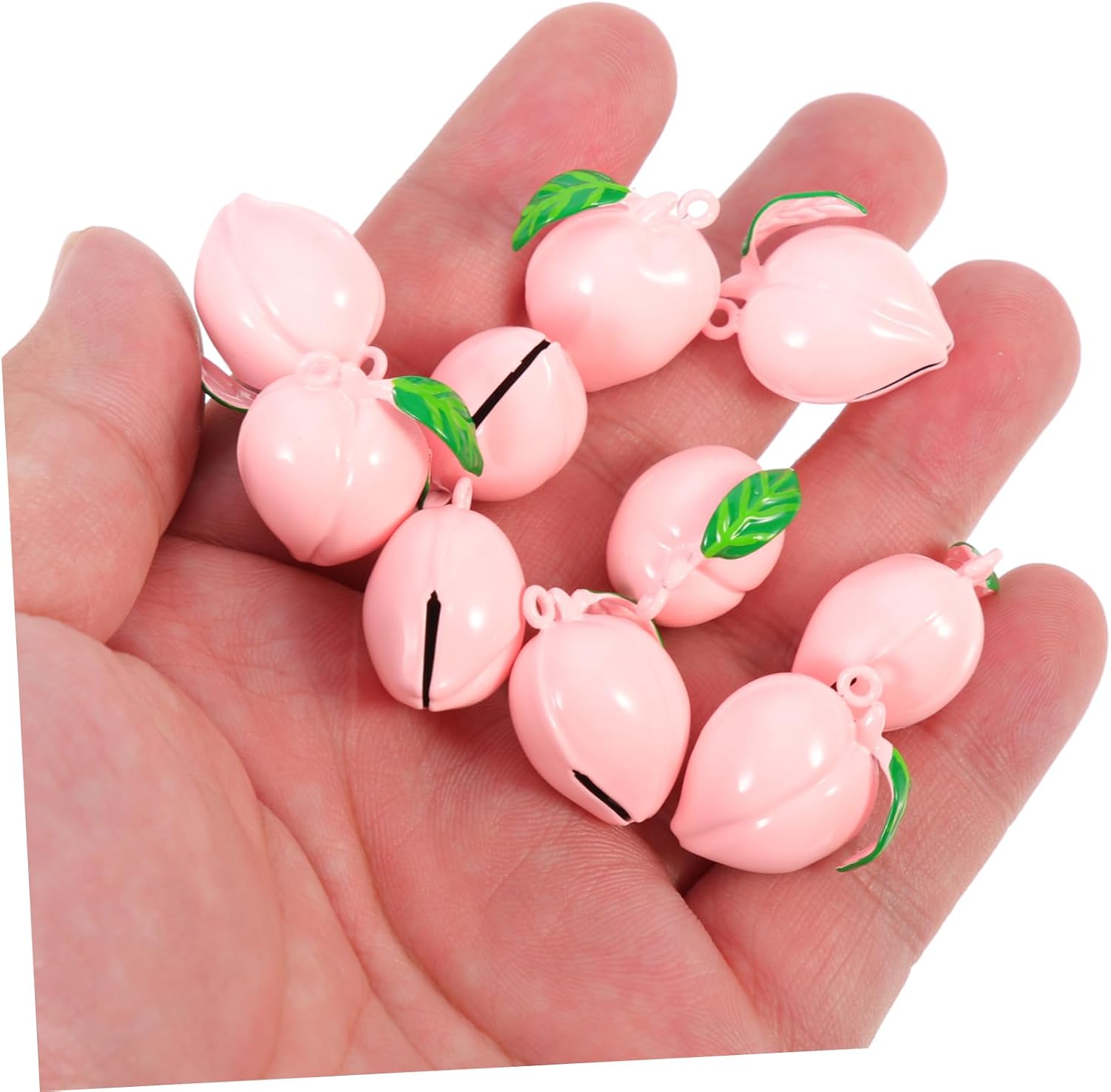 Ciieeo 3sets Peach Shape Multi Function DIY Bells Compact Craft Bells for Amulet Decoration Dream Catchers Birthday Parties Outdoor Wedding Crafts 10pcs*3