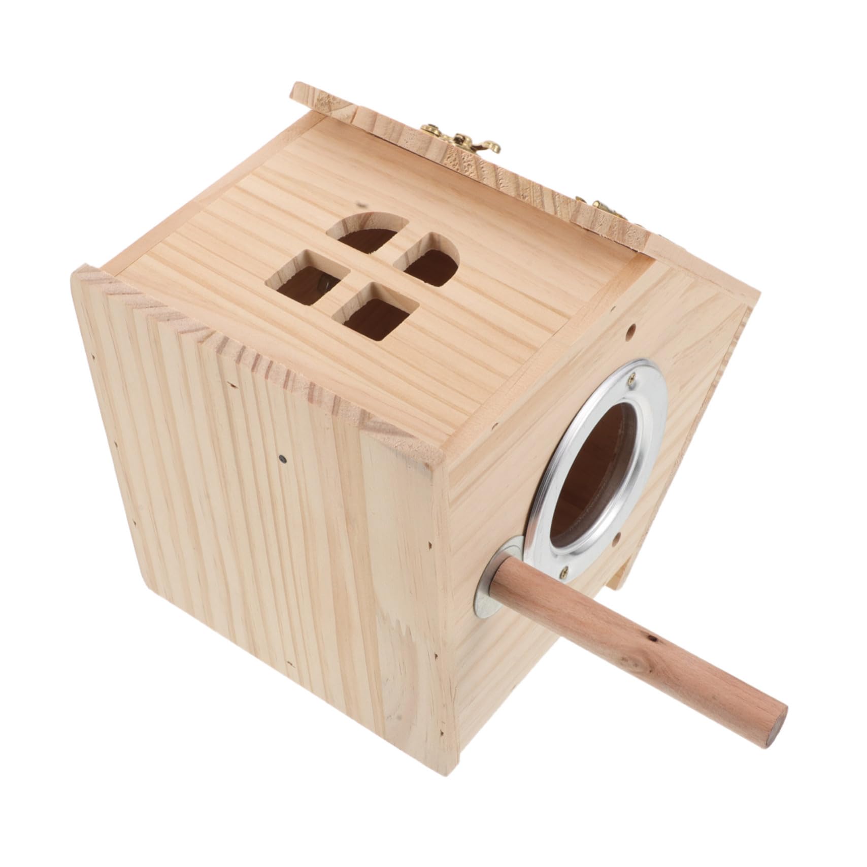 WOONEKY Bird Nest Box For Small Parakeets and Lovebirds Wooden Breeding House with Removable Top and Easy Access Door Nesting Cage For Budgie Finch Sparrow