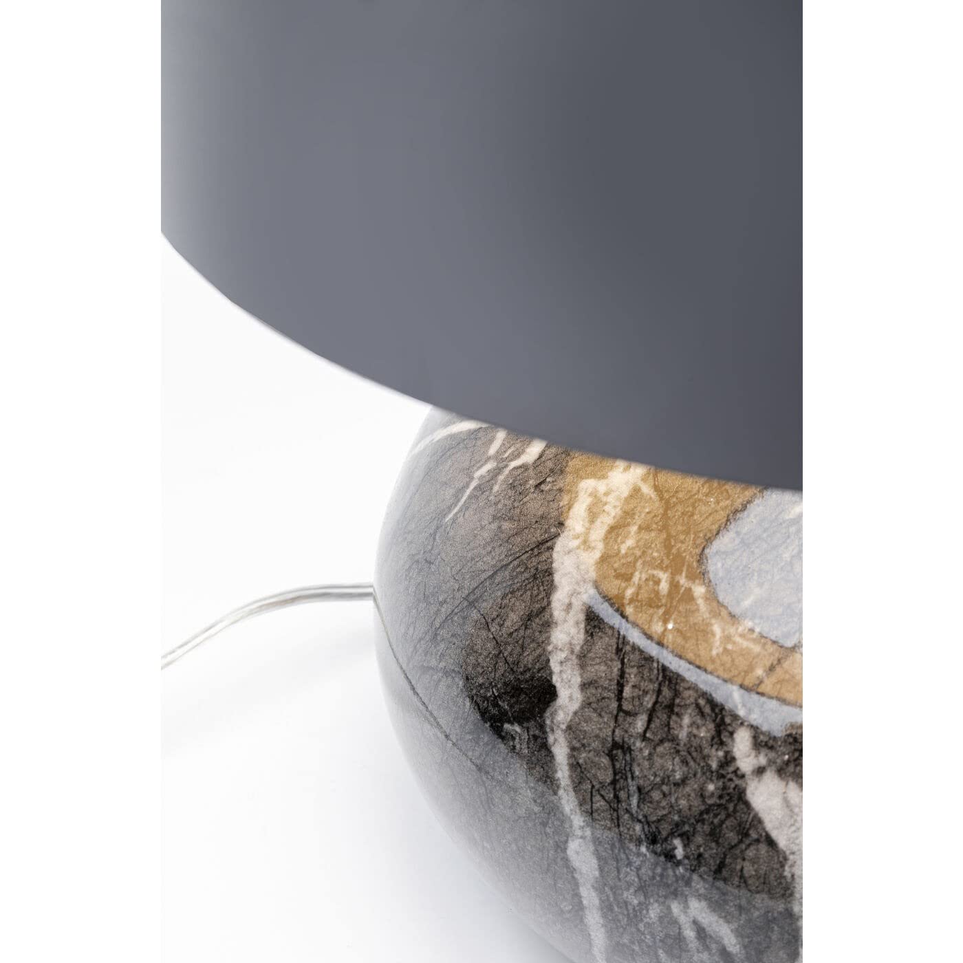 Kare Design Lampada da tavolo Mamo Deluxe, nero, 41x37x37cm | abat jour effetto marmo, paralume orientabile, luce calda, stile elegante, per comodino, lampadina non inclusa