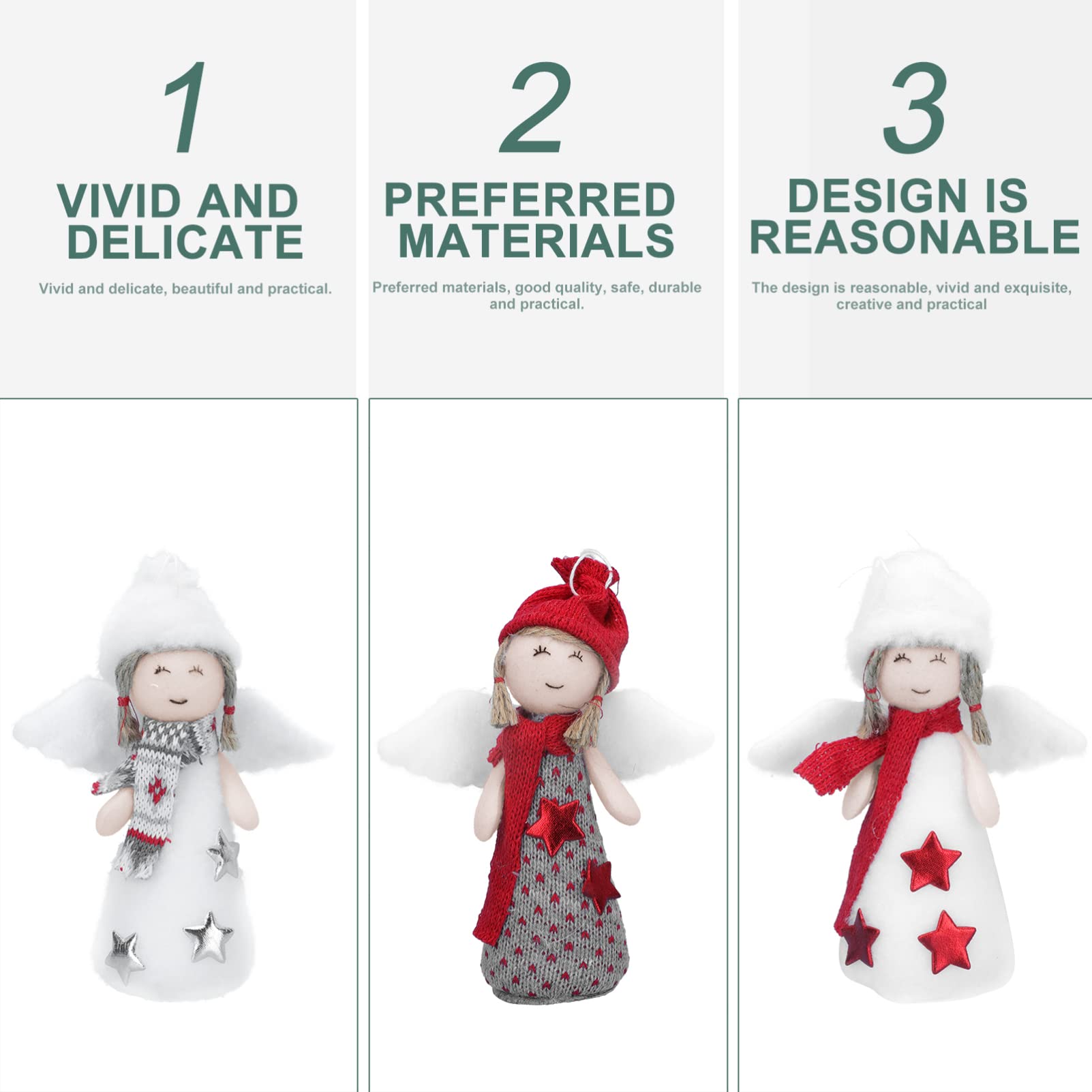 PRETYZOOM 6 Juegos Decoración Navideña Decoraciones De Arboles De Navidad Felpa Adornos Vine Colgantes Navideños Muñecos Navideños Muñeca Colgando Colgante Festivo Algodón 3 Piezas * 6