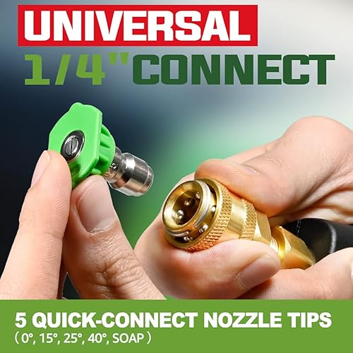 Miniatura 9 de YAMATIC Manguera de lavado a presión de 1/4 de pulgada sin torceduras con pistola corta para lavadora a presión, adaptador M22-0.551 in, puntas de