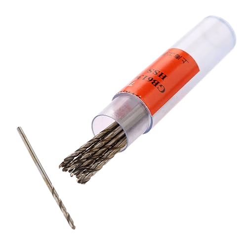Miniatura 10 de Mtsooning Broca micro torsión, 10 brocas de calibre de alambre de acero de alta velocidad de 0.059 pulgadas para joyería, plástico suave metal HSS