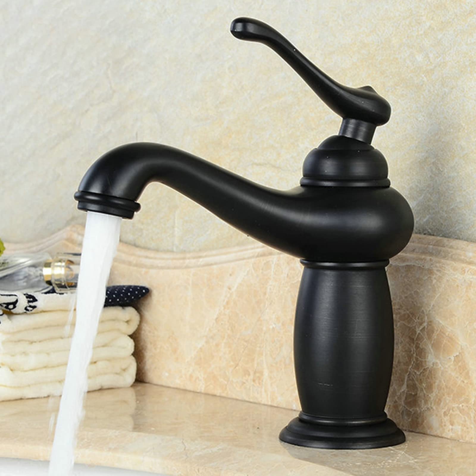 Robinet de lavabo de salle de bain en laiton antique mitigeur rétro