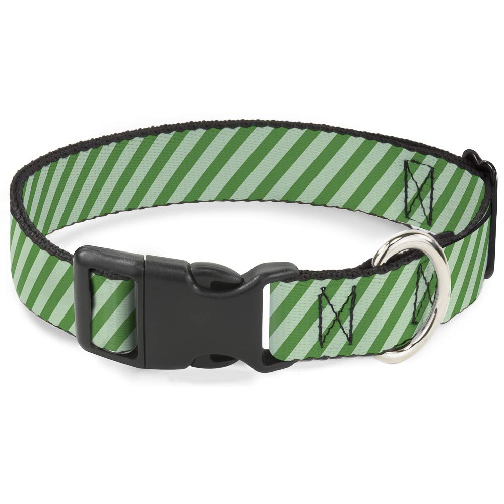 Collier de clip en plastique à rayures diagonales pastel verts pour petit chien
