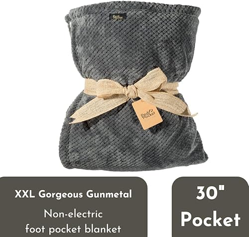 Miniatura 9 de PediPocket Manta XXL patentada con bolsillo para el pie, exquisitamente expresso, tamaño extra grande de 60 x 84 pulgadas con bolsillo profundo para