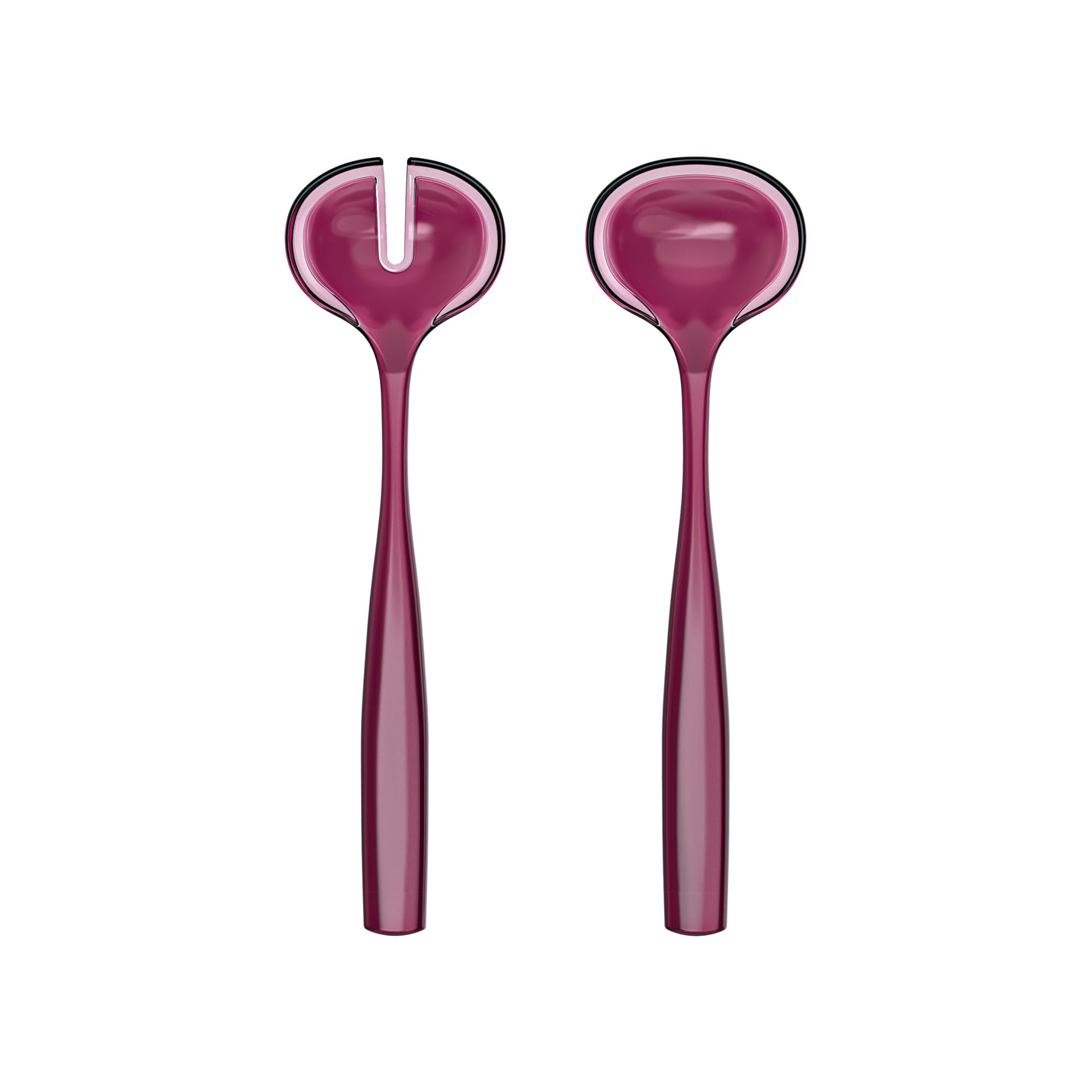 Guzzini - Salad Servers in Bio-Based Plastic, Amethyst, Turtleneck