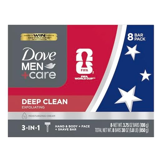 Dove Men+Care Body and Face Bar More Moisturizing Than Bar Soap Deep Clean Effectively Washes Away Bacteria, Nourishes Your Skin, 3.75 Ounce (Pack of 8)