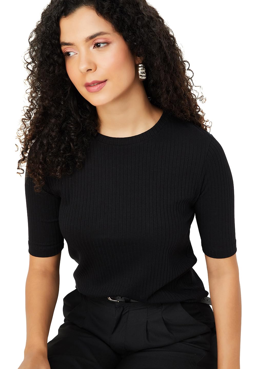 Women's Cotton Solid Regular Fit Top-image-32