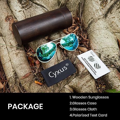 Cyxus Polarized Aviator Sunglasses for Men Women UV400 Protection Aviators Glasses for Driving Hiking Travel — view 6
