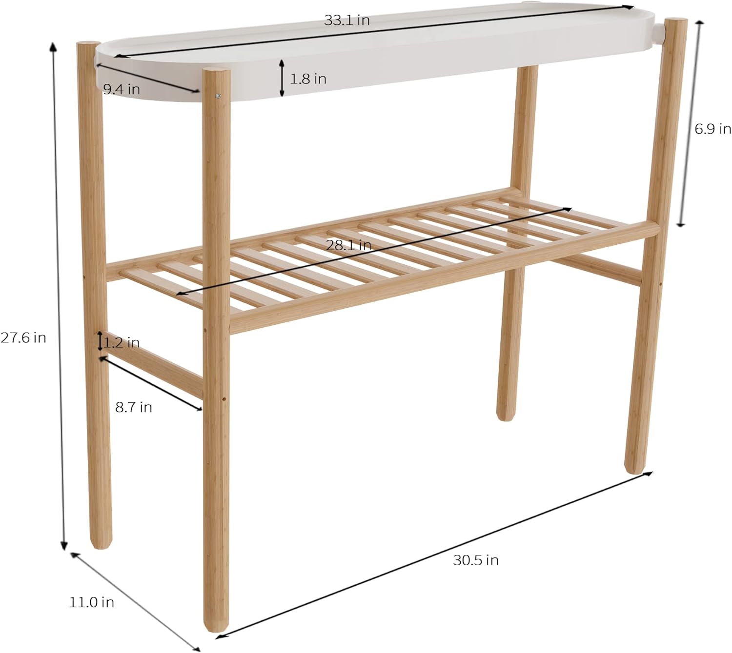 Bamboo Plant Stand Indoor, 2 Tier Tall Plant Storage Stand Table Top for Multiple Plants, Window Plant Shelf Table Plant Rack for Balcony Garden Living Room Indoor Outdoor Home 2-Tier-8 Pot-Nature