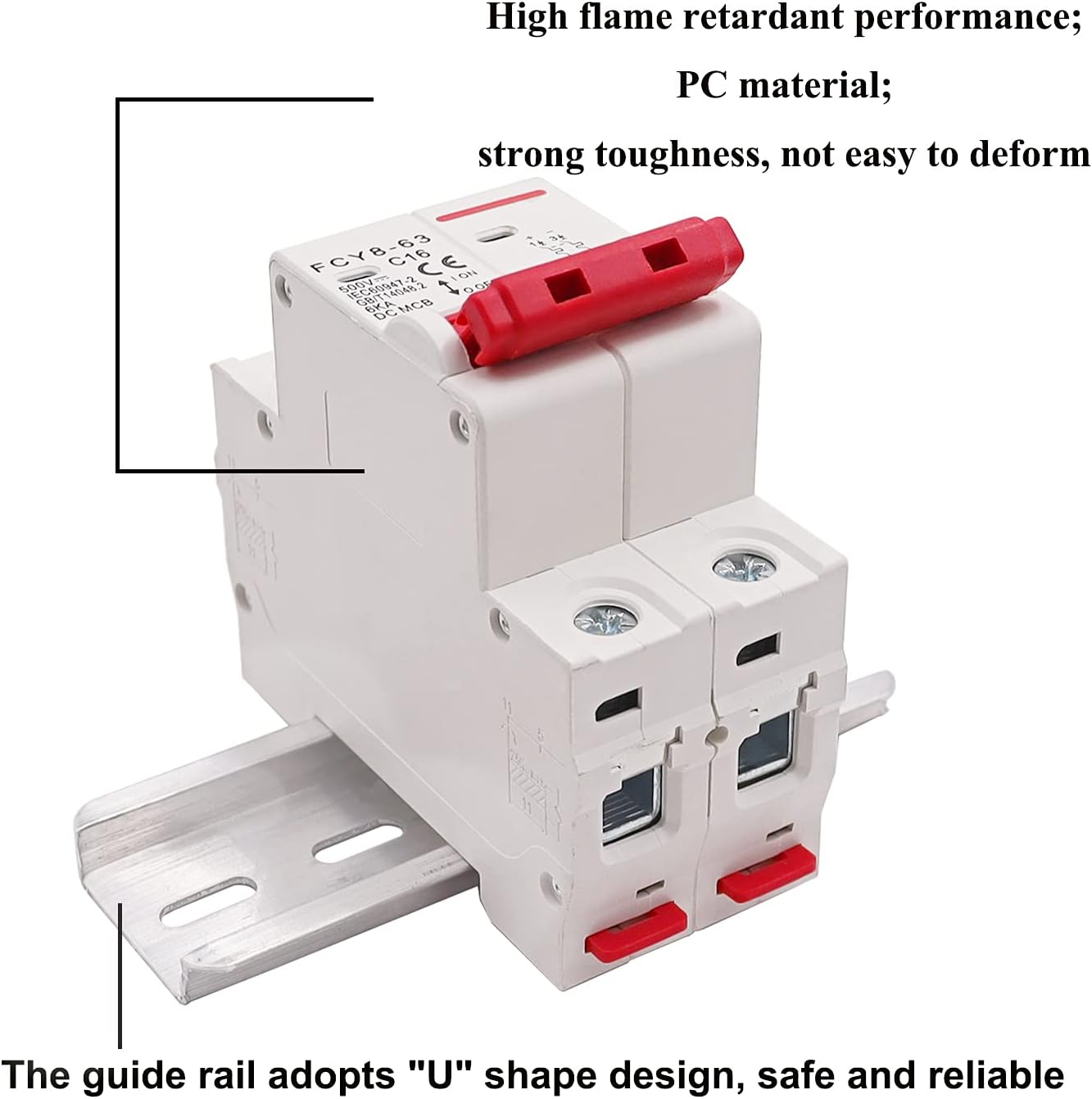 Buy smseace DC Miniature Circuit Breaker, 50A 2P 500V DIN Rail Mounted